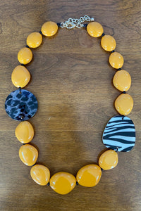 Funky Chunky Mustard Animal Necklace