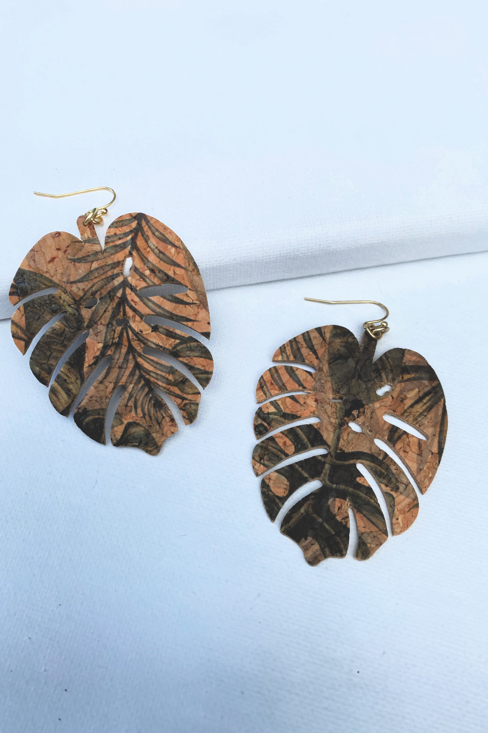 Monstera Cork Earrings